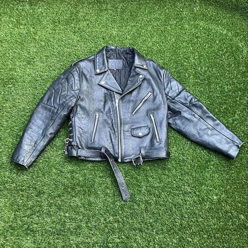 Vintage 1980’s Harley-Davidson Embroidered Leather Motorcycle Jacket with Lacing